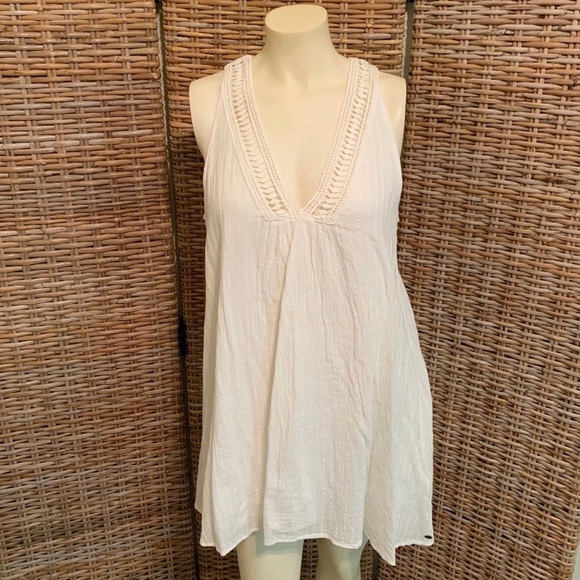 O'Neill Mamba Lace V Neck Mini Sun Dress White Boho Beach Size Medium - Picture 10 of 13